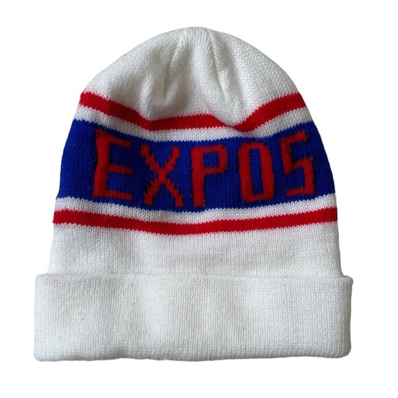 VTG '80s Montreal Expos MLB Winter Hat Tuque Beanie - Picture 1 of 8